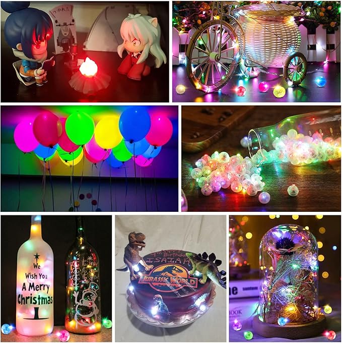 50PCs Mini Led Lights, Led Balloons Light for Party Decorations Neon Party Lights for Paper Lantern Easter Eggs Birthday Party Wedding Halloween Christmas Decoration(Glow steadily Warm White)