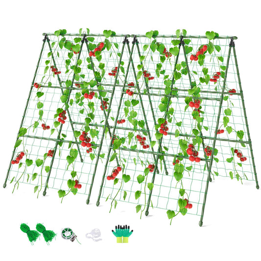 Miory Cucumber Trellis, 32"x48" 2 Pack A-Frame Trellis for Raised Bed, Garden Trellis for Climbing Plants Outdoor, Plant Support for Vegetables Vines