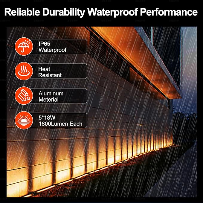 Linkable Smart RGBCW Wall Washer Light Bar 90W – 2700K-6500K Tunable White LED Bar with App & RF Remote, 16 Million Color Changing Wash Lights, IP65 Stage Light for Wall Wash Lighting