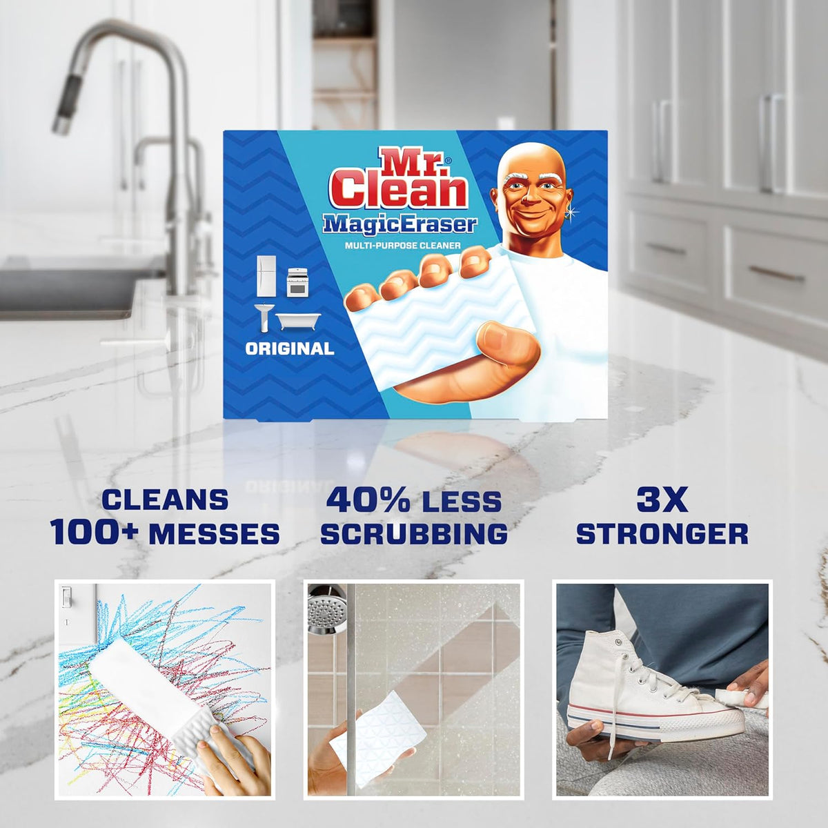 Mr. Clean Magic Eraser - Original Cleaning Pads for All-Purpose Use | White, 6 Count