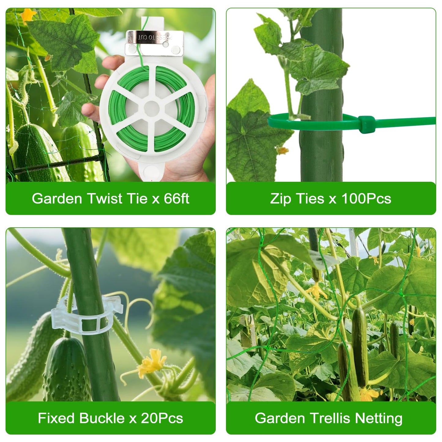 TIUIRE Cucumber Trellis for Raised Beds & Gardens - Sturdy Arch Trellis for Climbing Plants, Tomatoes, Peas & & Beans | Outdoor Vegetable Support for Vines (63" Lx30 W x47.2 H)