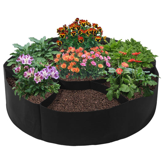 LITLANDSTAR 100 Gallon Plant Grow Bags, Heavy Duty Thickened Nonwoven Fabric Pots Round Raised Garden Beds Planter Pots with 7 Grids, Breathable Growing Bags for Indoor and Outdoor Planting