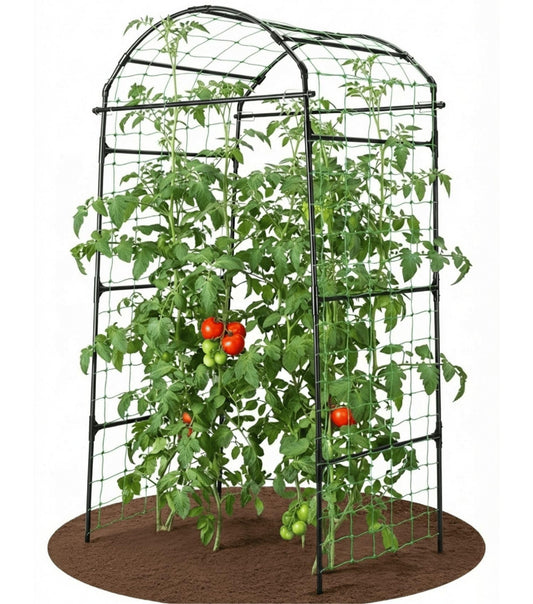 BAXAM 79" Garden Trellis Arch for Climbing Plants – Tall Outdoor Metal Trellis for Vegetables, Peas, Tomatoes,﻿ Cucumber Trellis Arch & Vertical Garden Climber Plant Support for Vine Plants