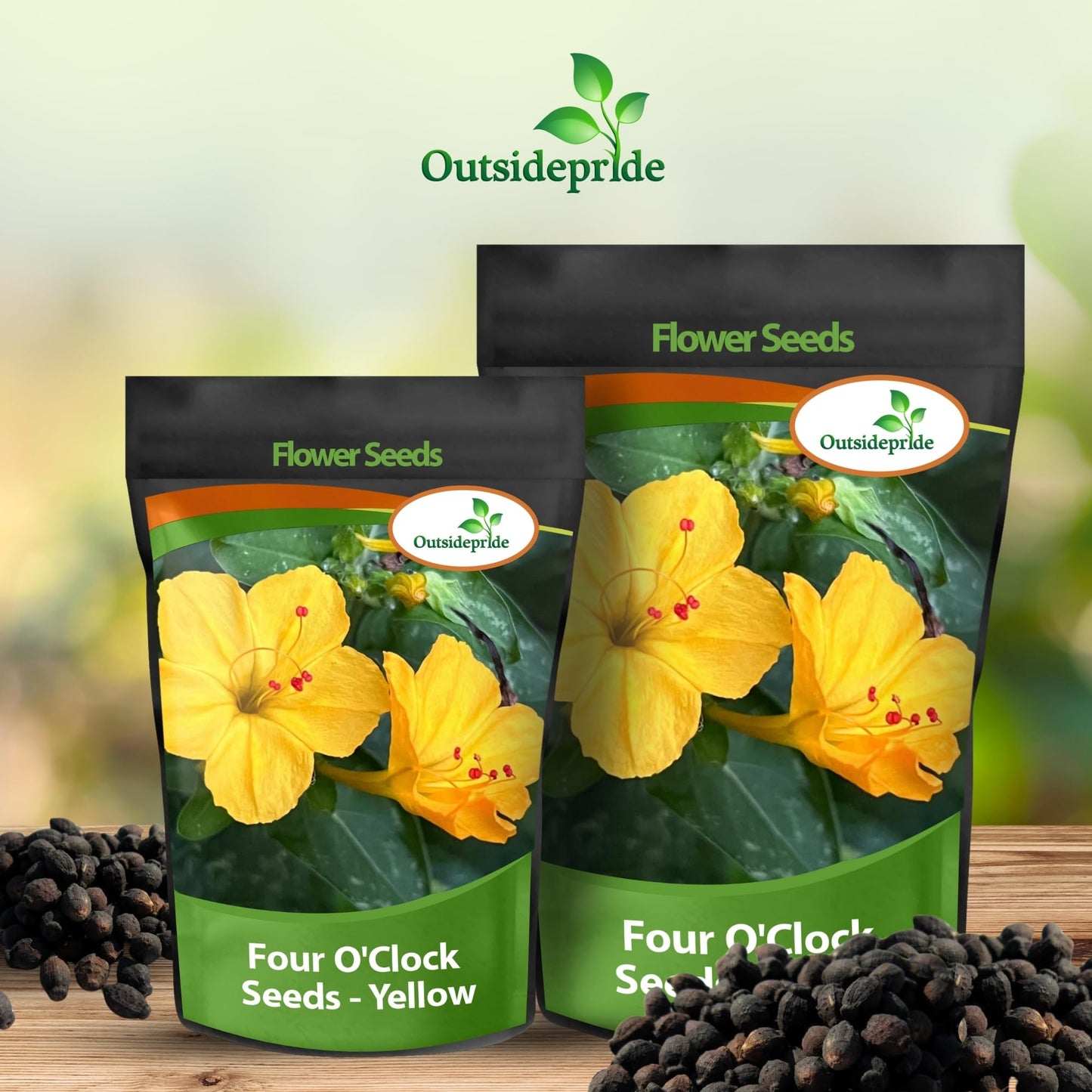 Outsidepride Yellow Four O'clock Flower Seeds - 1/4 lb Perennial Fragrant, Trumpet-Shaped Blooms, Deer-Proof & Easy to Grow, for Pollinator & Evening Gardens, Containers, Hedges, or Borders