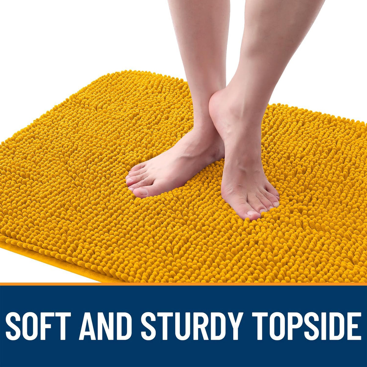 OLANLY Dog Door Mat - Absorbent Non-Slip Washable Doormat for Muddy Paws | 30x17 Inches, Golden Yellow