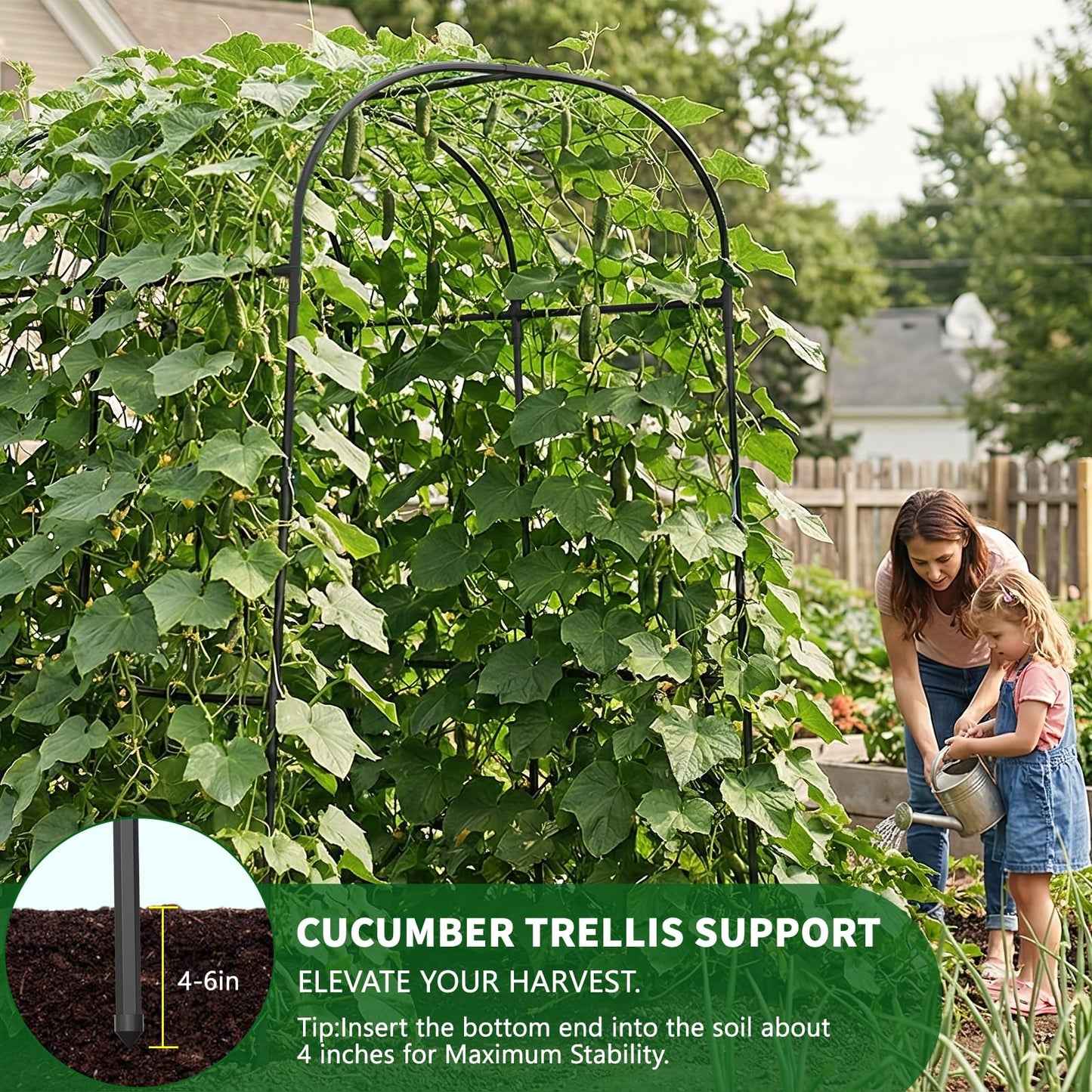 Tall Garden Arch Trellis for Climbing Plants, 83in Tall Metal Plant Support Trellis Archway for Climbing Plant Vegetables Cucumber, Outdoor Yard Lawn Garden Arch Tunnel Trellis