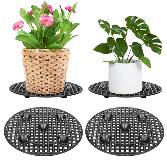 moonoom 4 Pieces Potted Plant Stand Holder, Large Planter Holder,Heavy Duty Indoor Outdoor Garden Patio Flower Pot Stands 12 Inch
