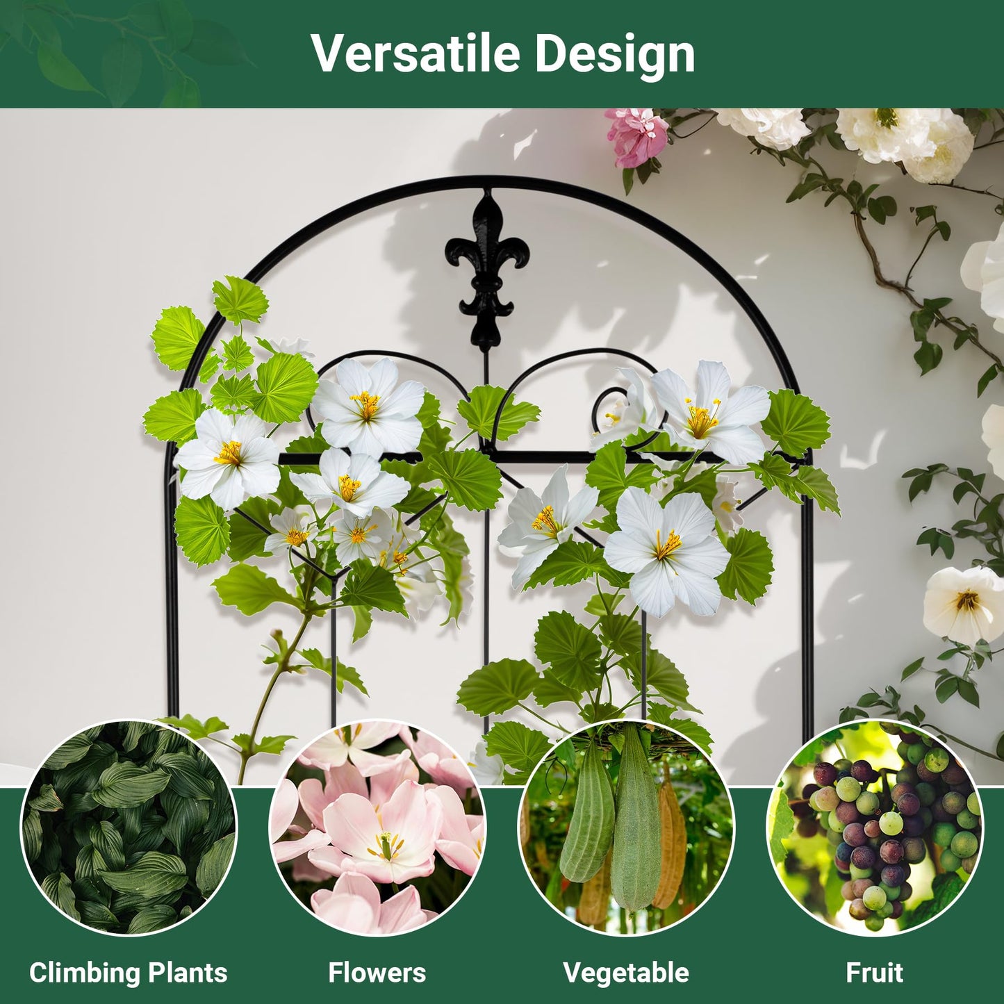 Toriexon Metal Trellis Outdoor 70.8" x 19.5" - 2 Pack, Trellis for Climbing Plants Outdoor, Rustproof Metal Garden Trellis for Vine Cucumbers, Vegetables, Flower Support