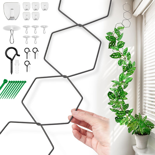 Chain Trellis for Climbing Plants - Indoor & Outdoor House Plant Accessories for Monstera, Pothos, Ivy, and More | Garden Wall Trellis and Plant Vine Support - Houseplant Accessories and Plant Gifts