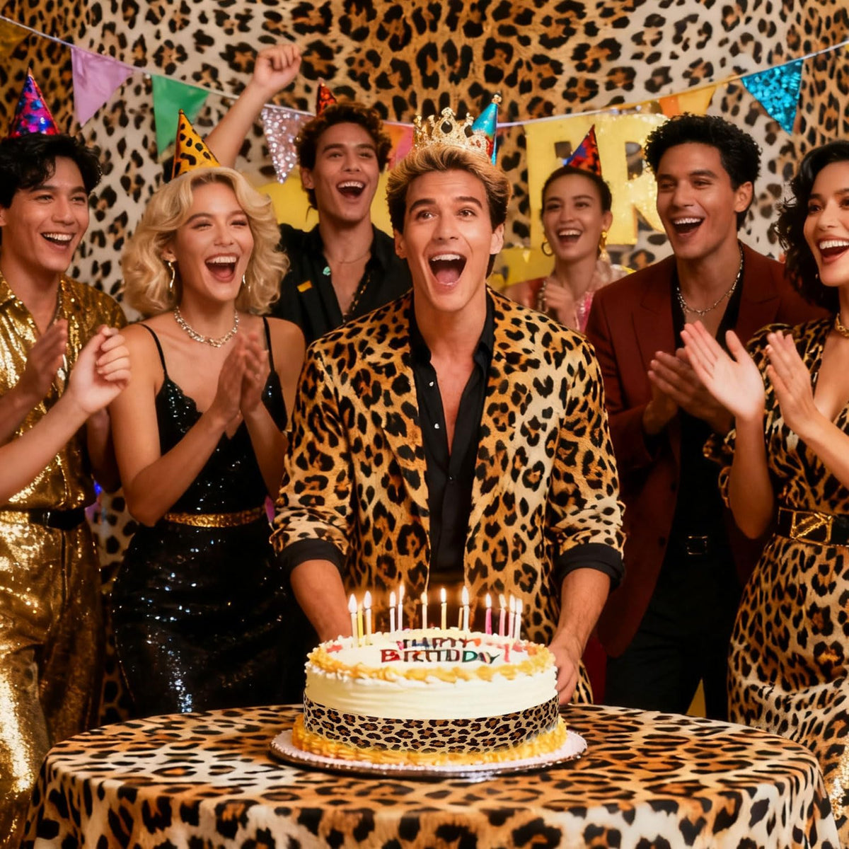 Skiennix Edible Paper Sheets - Cheetah Print Cake Wraps for Women's Birthday Parties | 2.4x11 Inches (3 Pcs)