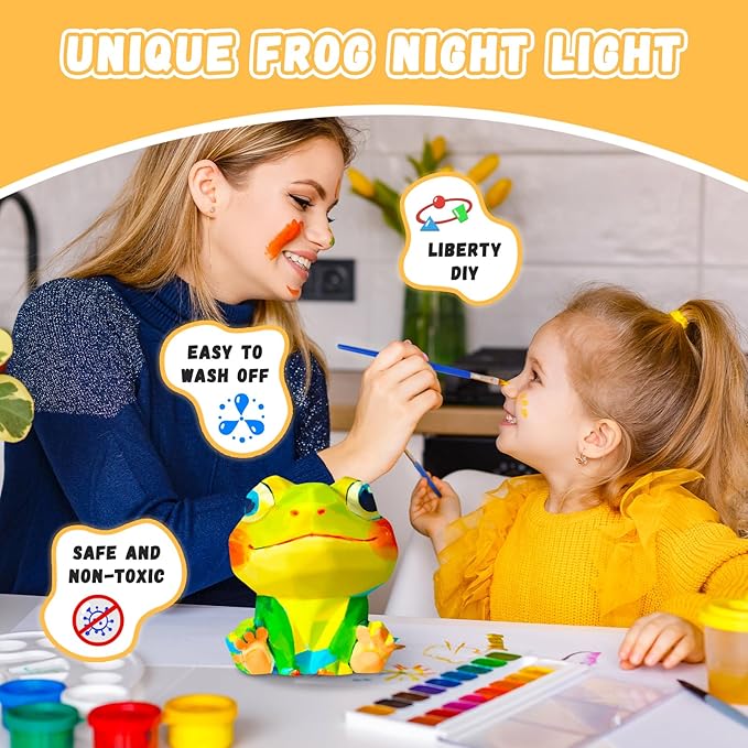 Paint Your Own Frog Lamp Kit, Arts and Crafts for Kids Ages 8-12, Crafts for Kids Ages 4-8, DIY Frog Gifts for 10 Year Old Girl, Art Supplies Painting Kit for Kids Birthday Ages 3 4 5 6 7 8 9 10 11+