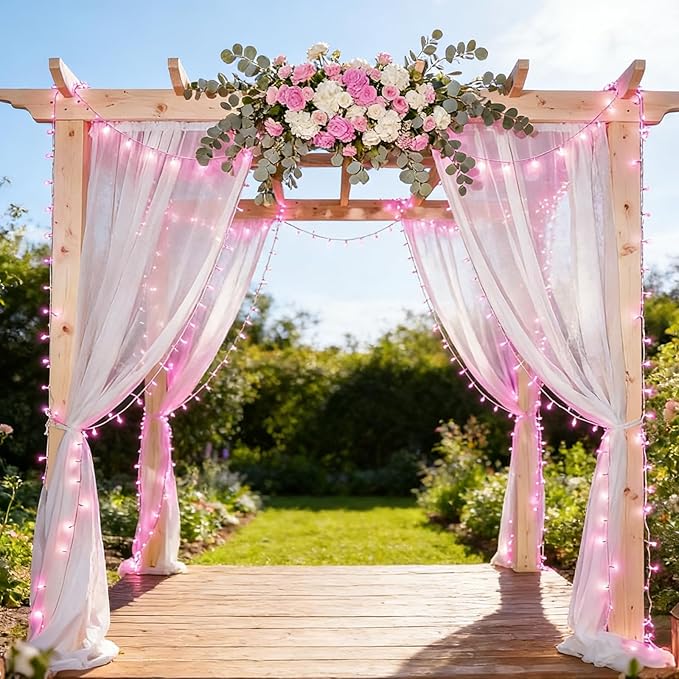 LAMPHOME 500 LED Pink String Lights, 165FT Plug in Waterproof with 16 Twinkle Modes, for Valentine’s Day, Easter, Mother’s Day, Christmas Decor, Indoor Outdoor Bedroom Yard Wedding Decoration