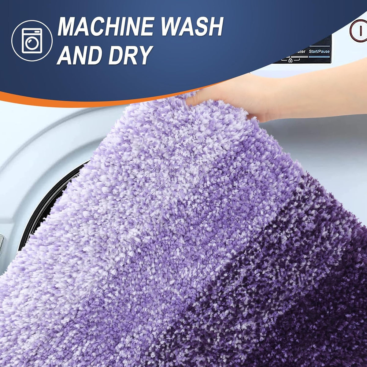 OLANLY Bathroom Runner Rug - Extra Soft Microfiber Mat, Quick Dry & Washable | 44x24, Violet