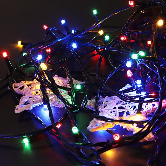 PMS 100-1000 LED Christmas Lights, Low Voltage Fairy String Lights with 8 Modes, Ideal for Xmax Tree, Garden, Home, Party, Halloween Festival Deco (Mixed-Color, 100 LEDs)