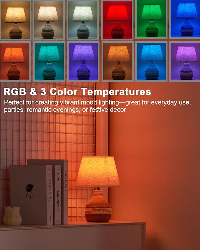 10" H Small Rechargeable Cordless Ceramic Table Lamp with Remote, RGB & Warm White Light, Timer & Dimmer, Battery Table Lamp with Linen Shade for Patio, Bedroom, Living Room, Dining Table
