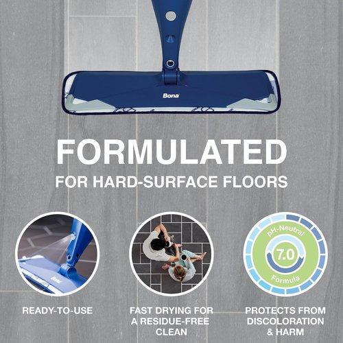 Bona Multi-Surface Floor Cleaner Refill - 96 Fl Oz - Lemon Mint | Residue-Free Solution for Stone, Tile, Laminate & Vinyl Floors