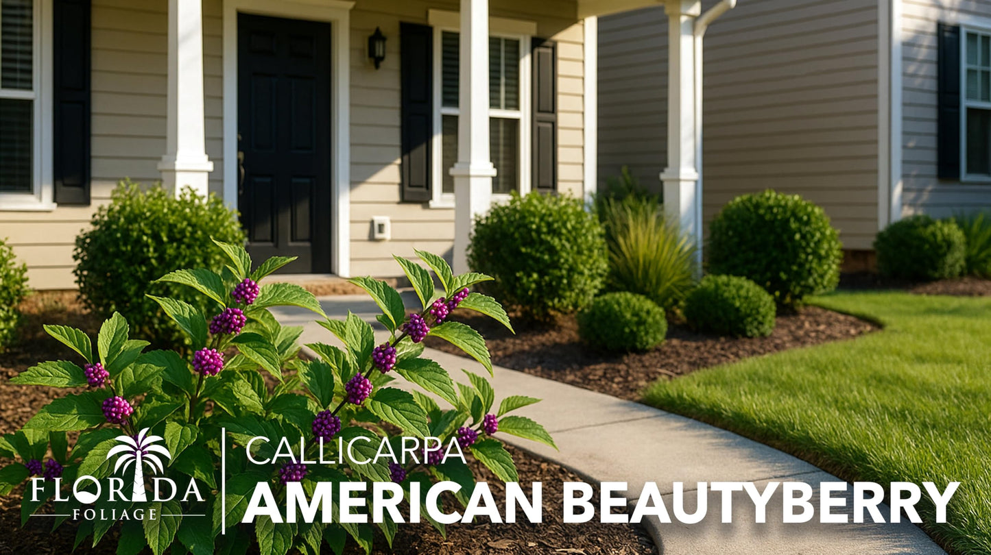 Beautyberry | 1 Extra Large Trade 3 Gallon Plant | Callicarpa Americana, Fast-Growing Shrub, Vibrant Purple Berries, Attracts Birds, Ornamental Foliage, Low Maintenance, Perfect for Gardens