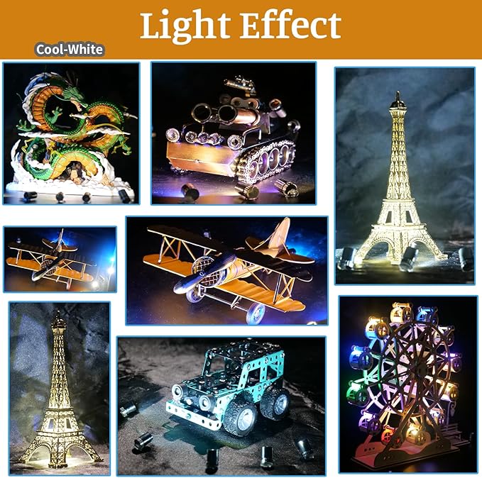 Mini LED Lights, 10 PCS Small Spotlight Battery Operated Tiny SMD Lamp for DIY Craft & Creative Decor. Perfect for Miniatures, Displays, and Custom Projects (Blue-10)