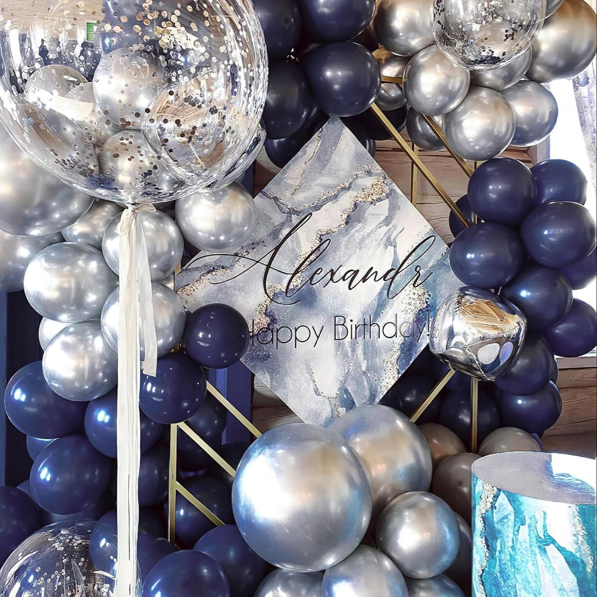 PartyWoo Metallic Navy Blue Balloons - 50pcs 12 Inch Chrome Balloons for Graduation & Celebrations