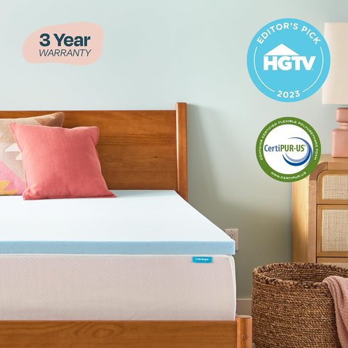 Linenspa Memory Foam Mattress Topper - King Size 2 Inch Gel-Infused Foam for Cooling Comfort