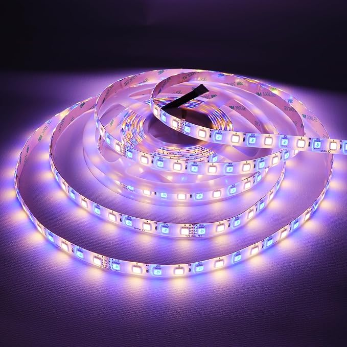 RGB+Warm White LED Strip Lights DC24V SMD5050 360LEDs RGBW LED Tape Light Multi-Colored Silicone Waterproof IP65 16.4Ft for Bedroom Home Kitchen Lighting