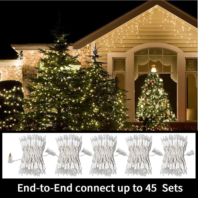 LAMPHOME 100 Mini LED Count Warm White -String Lights - 21.6FT LED Christmas Lights, Mini led Lights for Outdoor Home Holiday Party Wedding Independence Day Decoration
