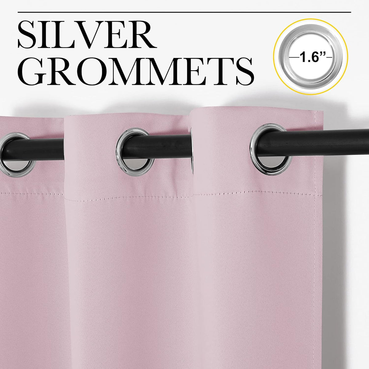 NICETOWN Blackout Curtains - Thermal Insulated Grommet Panels for Girls Room | Lavender Pink, 34 x 84 Inches