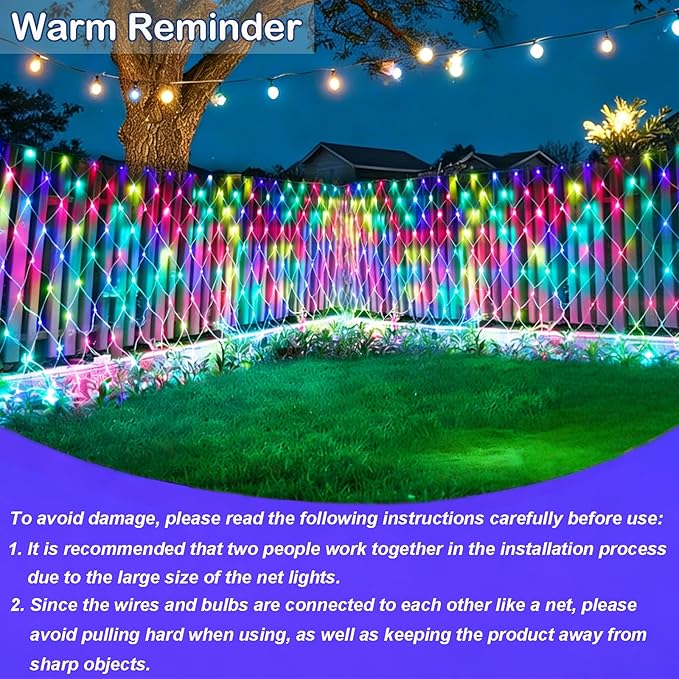 240 LED Net Lights, 35 Colors Changing 4th of July Net Lights Outdoor Clear Wire, 14.8ft x 5ft Connectable Red White Blue Mesh Lights for Bushes Christmas Halloween Holiday Party Hedge Patio Decor