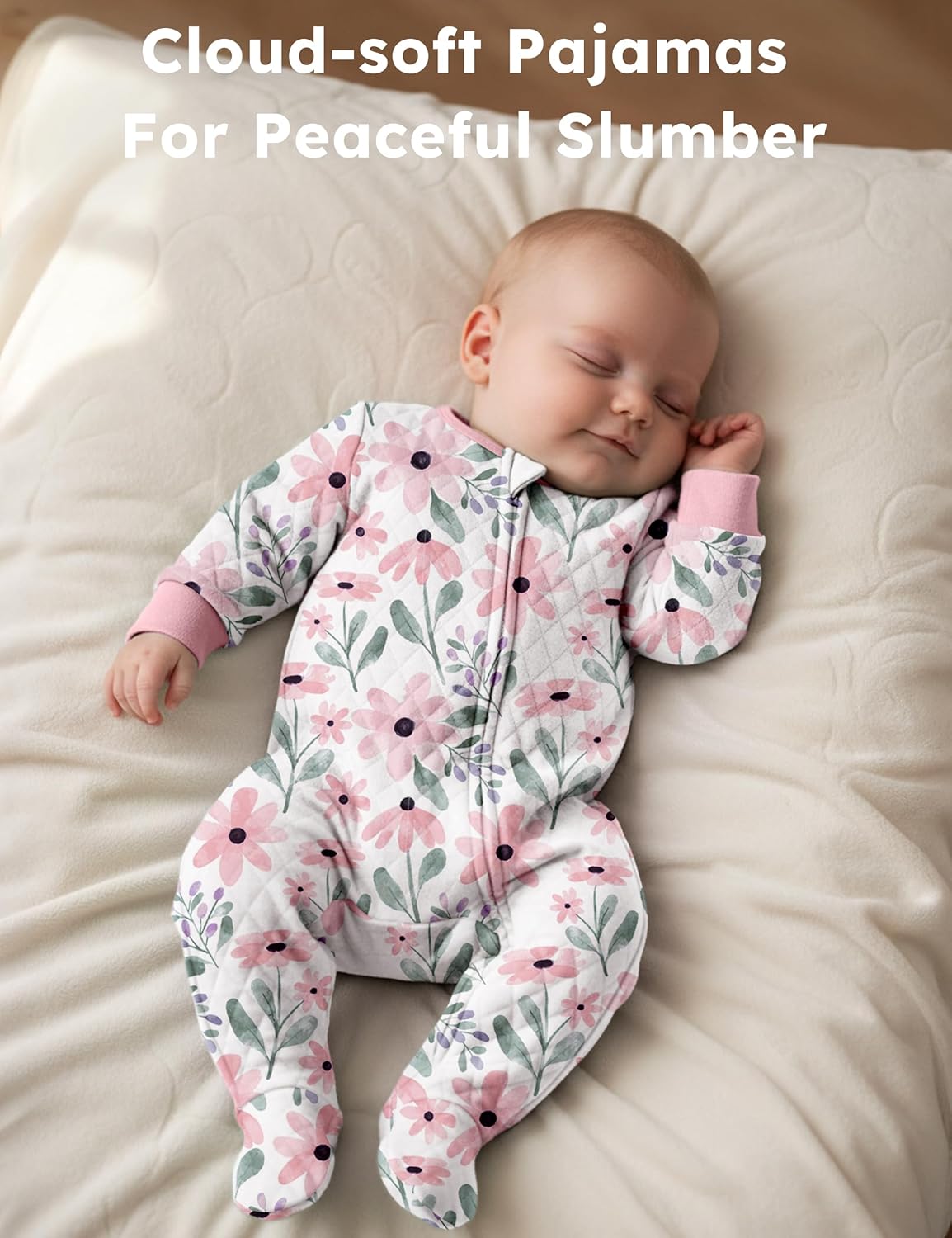 Yoofoss Organic Cotton Baby Pajamas - Warm Quilted Sleepers for Newborns | 0-3, 3-6, 6-9 Months