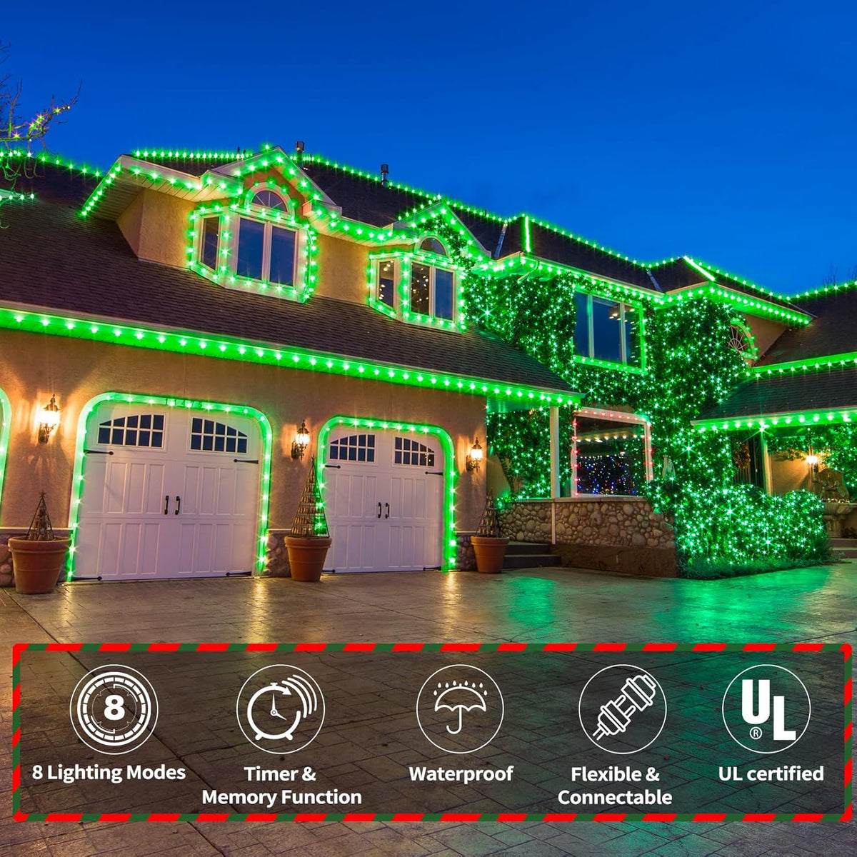 Skiennix 100ft LED Rope Lights - Waterproof, Connectable & Flexible Tube Lighting | 720 LEDs for Indoor/Outdoor Use