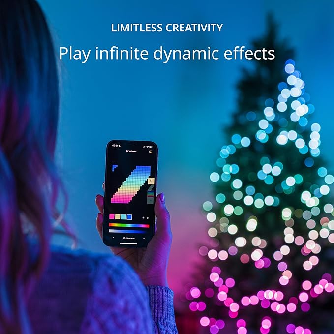 Twinkly Strings USB-C Pearls 200 LED, Pearl-Shaped LED Light String, RGB Multicolor LED Lights, Valentine's Day Lights, Compatible with Alexa, Google Home, USB-C Power, Green Wire, 39.4ft
