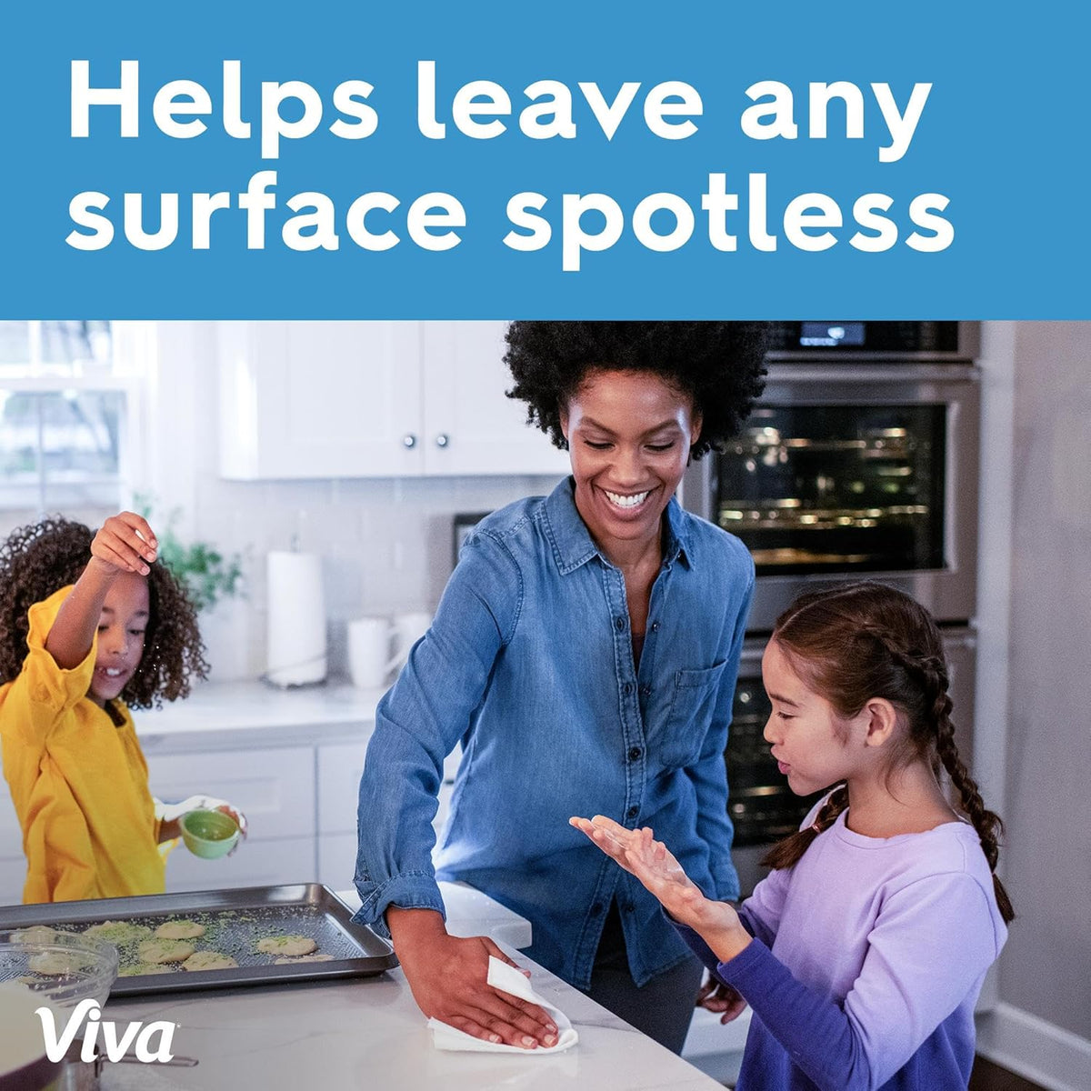 Viva Multi-Surface Cloth Paper Towels - Choose-A-Sheet Size, 3 Double Rolls, 110 Sheets Each
