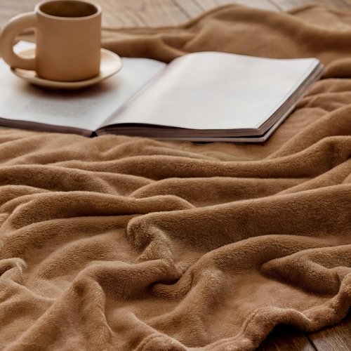 Bedsure GentleSoft Fleece Blanket - Lightweight Plush Cozy Twin Size Orange 60x80 Inches for Bed & Travel