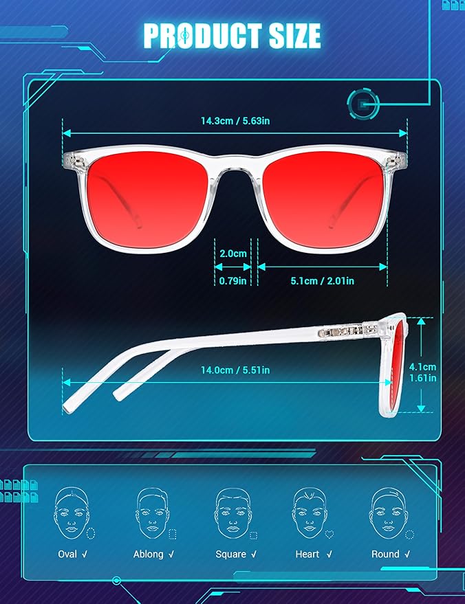 TIJN Sleep Glasses Blue Green Light Blocking Dual AR Coatings Amber Lens for Computer Gaming Screen Fatigue & UV Protection