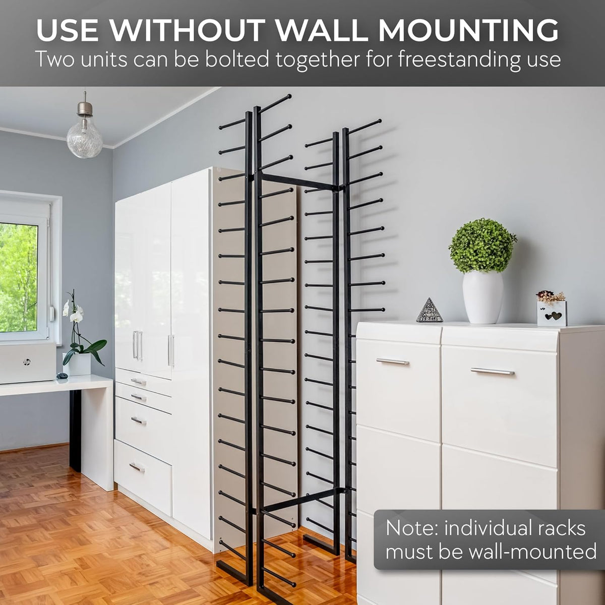 Skiennix Wall Mount Blueprint Holder - 34 Slot Storage Organizer for Posters, Maps & Construction Paper (17 Tiers)