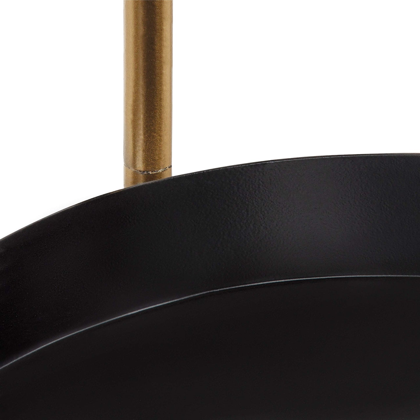 Kate and Laurel Finn Tri-Level Metal Plant Stand, Black and Gold, Decorative Hinged Tray Stand Display