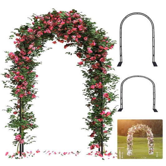 Thickened Tube Garden Arch Trellis, 4.6 * 7.8 or 6.4 * 7.5Ft, Metal Archway Arbor Stable Outdoor Garden Trellis for Climbing Plants, Party Wedding Arch Decoration