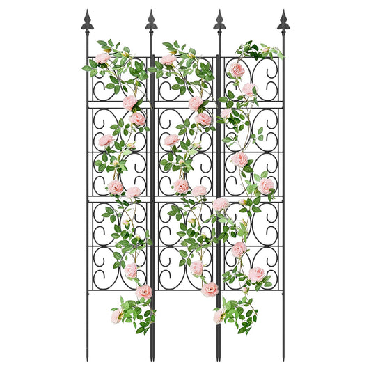 ArdeFentium 60'' H x 33.3'' W Metal Garden Trellis for Climbing Plants Outdoor - Rustproof Plant Support Privacy Screen - Heavy Duty Wall Trellis for Rose Clematis Flowers Vine