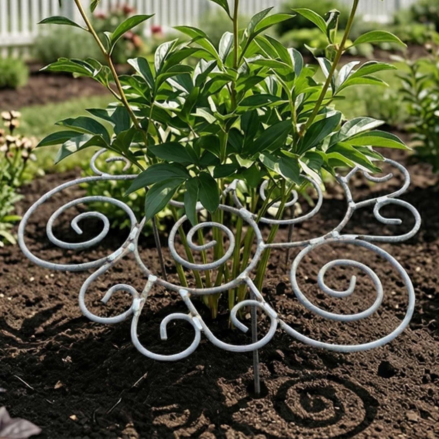 Peony Cages and Supports – Heavy Duty Metal Flower Support Ring, Grow Through Plant Support Stakes for Peonies, Roses, Hydrangeas, Tomatoes, Outdoor Garden Plant Cage, Weather-Resistant