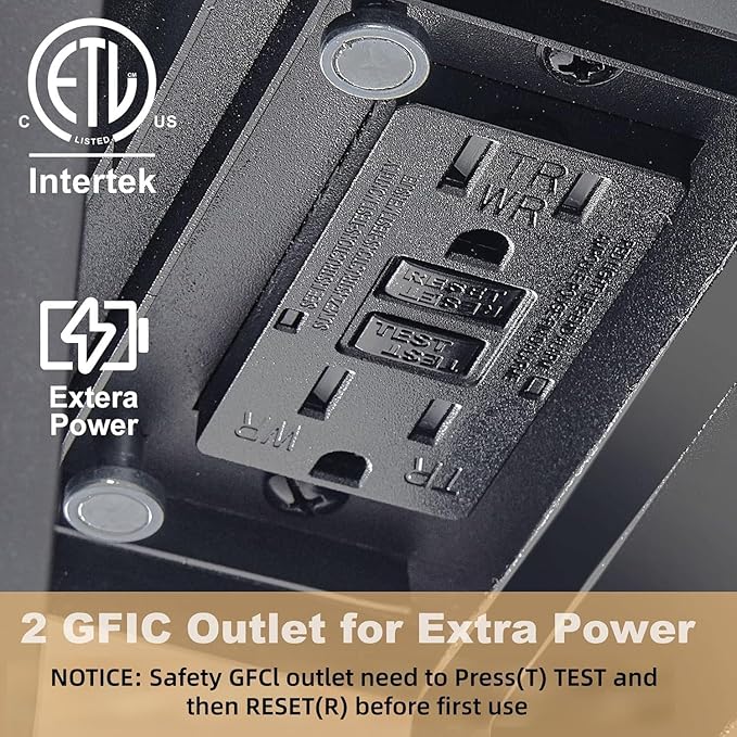 Porch Light with GFCI Outlet with Remote, Dusk to Dawn Outdoor Lighting with Outlet, Upgraded 4 Lighting Modes Motion Sensor Outdoor Lights, Waterproof Outside Lights for House Patio Garage Front Door