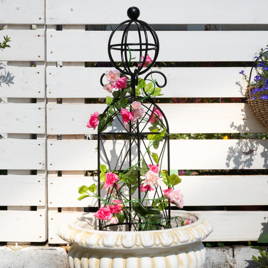 GOOOXIM Garden Obelisk Trellis for Climbing Plants - 27.1" x 7.8" -Durable Metal Design, Rust-Proof, Ideal for Indoor & Outdoor Use, Perfect for Roses, Topiaries, and Garden Decor