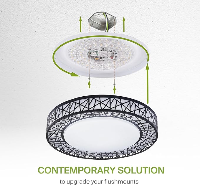 ASD 16 Inch Smart RGBW Flush Mount Ceiling Light with Remote - Matte Black 28W 120V 2700-6500K Dimmable Ceiling Light Fixture, WiFi App Control RGB Lights, Alexa & Google Assistant - ETL, 4 Pack