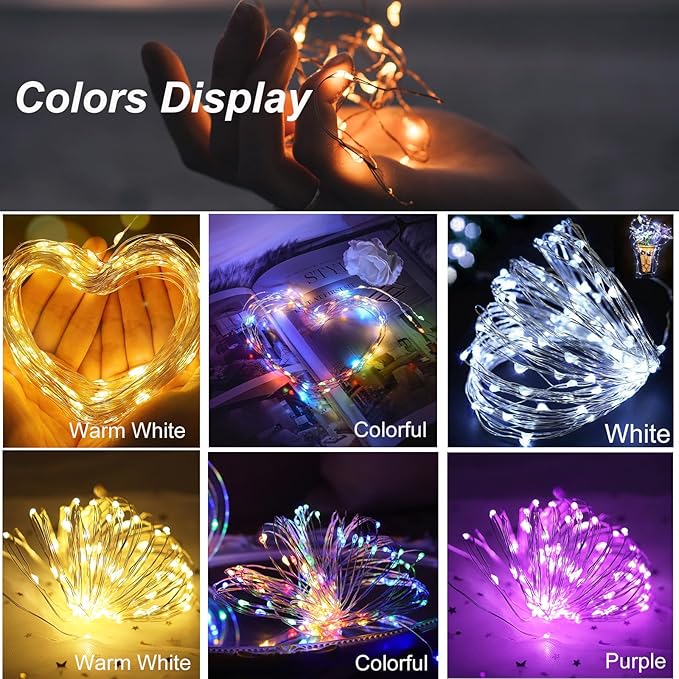 ZGWJ Fairy Lights Battery Operated, 8 Pack Twinkle String Lights 20 LED 7FT Mason Jar Decor for Bedroom, Halloween, Christmas, Party Indoor and Outdoor Decoration Mixed-Color