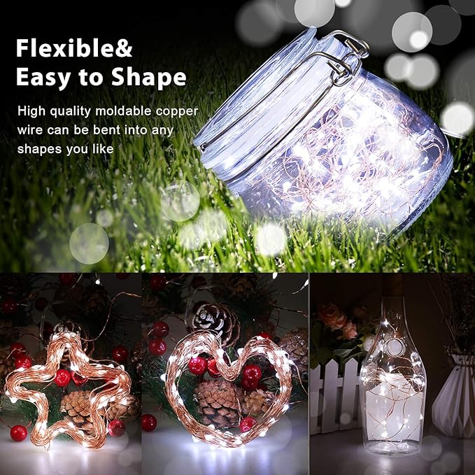 USB LED Fairy String Light, 1 Pack Copper Wire Fairy Lights for Indoor, Bedroom Festival Christmas Wedding Party Patio Decorative Window with USB Interface (16ft./5M,Cool White)