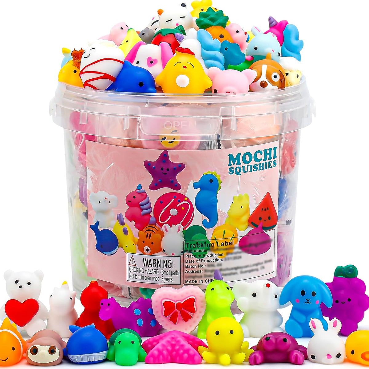 Mochi Squishy Toys 100-Pack - Fun Party Favors for Kids | Mini Fidget Toys & Classroom Prizes