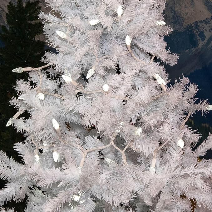 Novelty Lights 24FT 70 LED C6 Christmas String Lights, Outdoor Commercial Grade Tree Decorations, Permanent LED String Lights (Pure White)