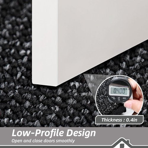 BEQHAUSE Dirt Trapper Door Mat - Non-Slip, Washable, Absorbent 20" x 48" Black Entrance Mat