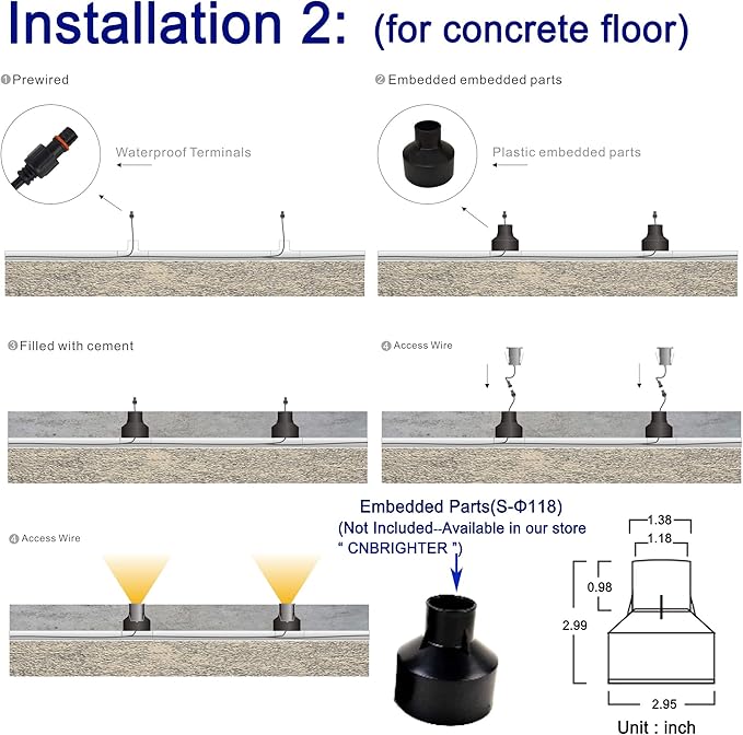LED In-Ground Well Light,3W,12V-24V DC, IP67 Waterproof Aluminum Buried Underground Lamps,Outdoor Landscape Lighting,Warm White 3000K (watts, 3)