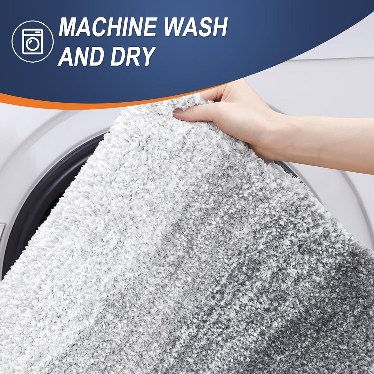 OLANLY Large Bathroom Rugs - Extra Soft Microfiber Mat 70x46 | Quick Dry & Washable, Light Grey
