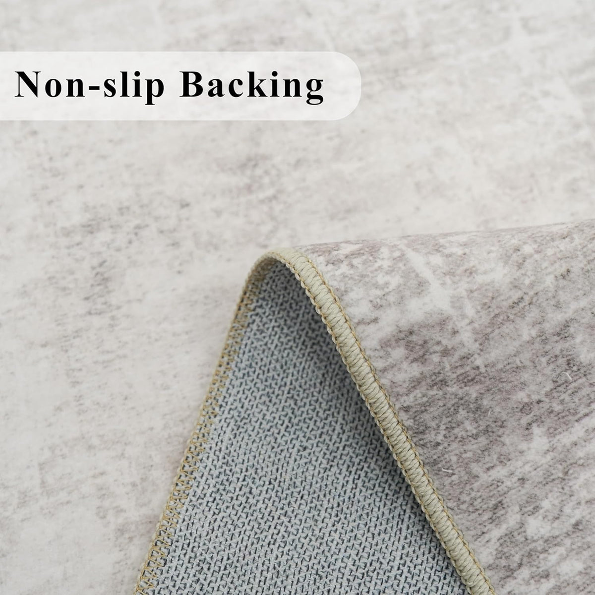Skiennix Washable Area Rug - Abstract Water-Resistant Non-Slip Doormat | Ultra Soft 2x4 Beige/Cream